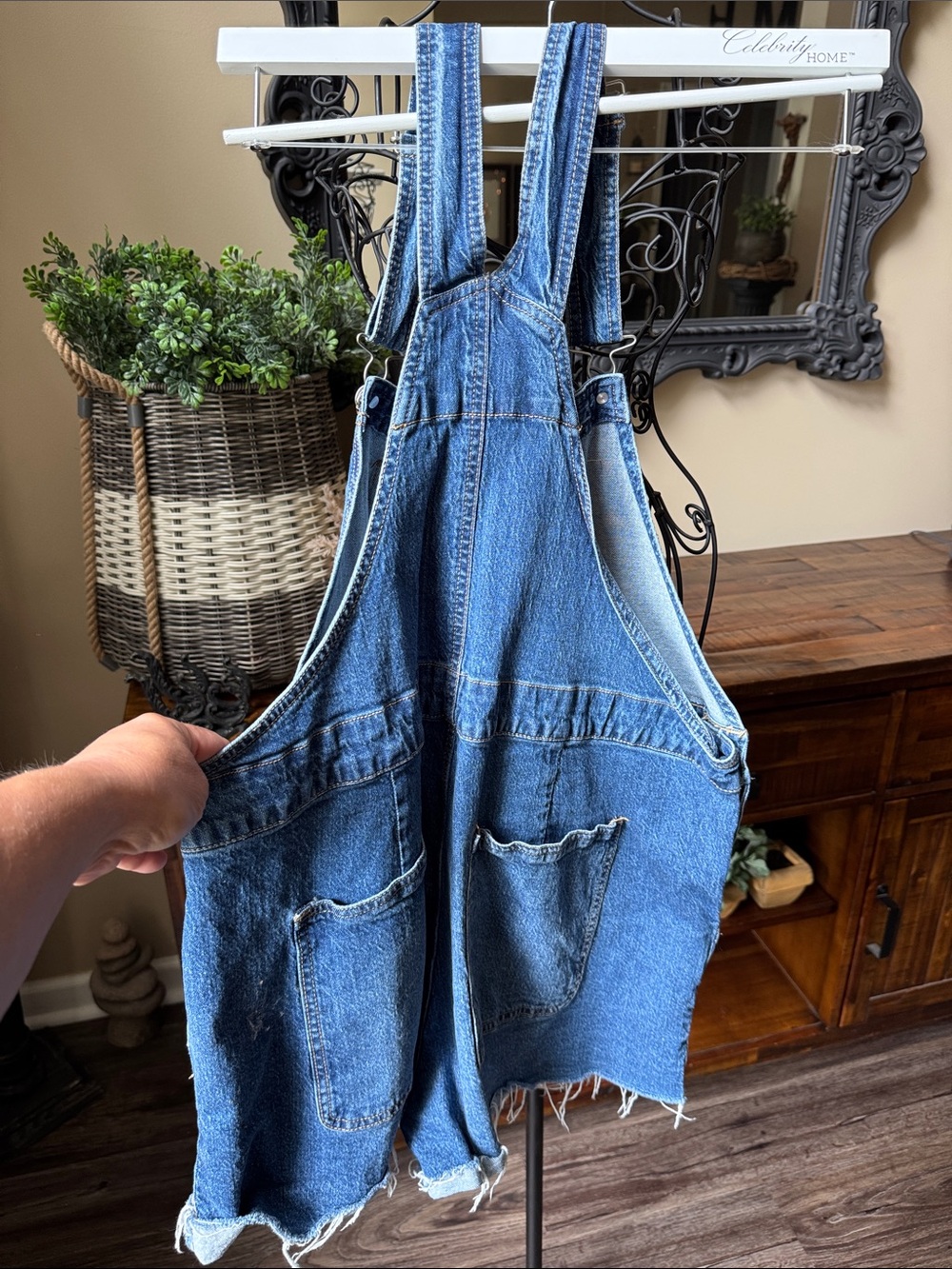 No Boundaries Blue Denim Short Overalls - Like New - Picture 3 of 6